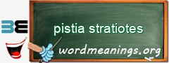 WordMeaning blackboard for pistia stratiotes